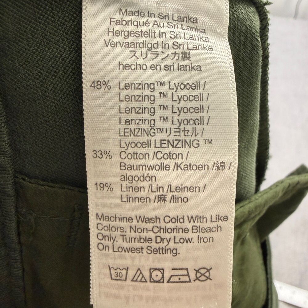 Madewell Pants Womens 4 Harlow Wide Leg High Rise Linen Blend Green Boho - Picture 12 of 15